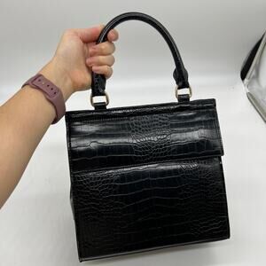 Attitudes by Renee Faux Crocodile Multi-Purpose Lunch Box Black Reptile